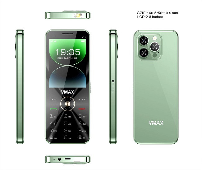 Vmax V18 Battun Tach Phone 2500 Mah Battery